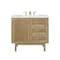 James Martin Vanities Laurent 36in Single Vanity, Light Natural Oak w/ 3 CM Arctic Fall Top 545-V36-LNO-3AF - alternate 6